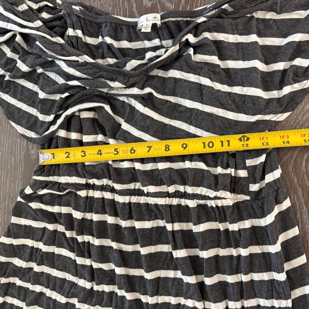 WORN ONCE Womens Stitch Fix Nine Britton dark grey striped maxi dress size XL - Picture 2 of 4